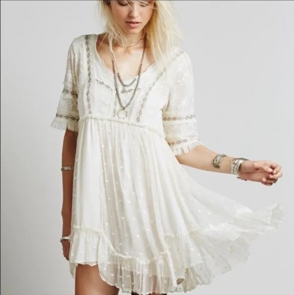 Free People Little Mini Dot Dress Size Med - Picture 1 of 4